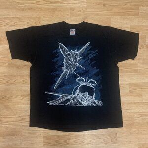 VTG Oneita Blackbird Tomcat Stealth Fighter Jet Shirt Mens XL Single Stitch